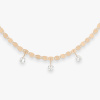 Collier Vanrycke Skin Tattoo M 42 cm or rose et 3 diamants