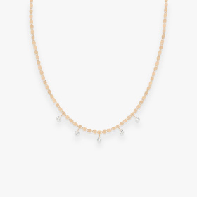 Collier Vanrycke Skin Tattoo M 42 cm or rose et 5 diamants