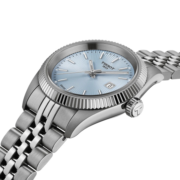 Montre Tissot Ballade 30 mm Quartz Cadran Bleu Glacier Bracelet Acier