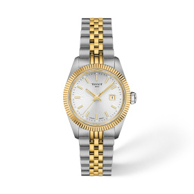 Montre Tissot Ballade 30 mm Quartz Cadran Argent Bicolore Ton Or Jaune
