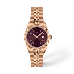 Montre Tissot Ballade 30 mm Quartz Cadran Bordeaux Ton Or Rose
