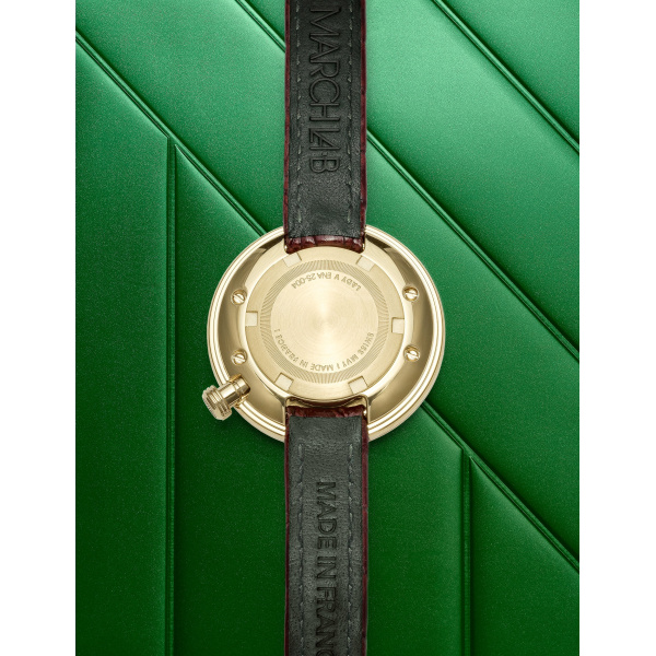 Montre March LA.B Lady Volante Cheetah 30 mm Quartz Cadran Léopard Sautoir PVD Gold