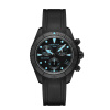 Montre Certina DS Action Chrono 42 mm Quartz PVD Noir Cadran Noir Turquoise Bracelet Caoutchouc