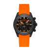 Montre Certina DS Action Chrono 42 mm Quartz PVD Noir Cadran Noir Orange Bracelet Caoutchouc Orange