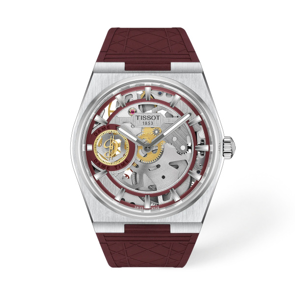 Montre Tissot PRX Skeleton Damian Lillard Special Edition 44 mm Remontage Manuel Cadran Bordeaux