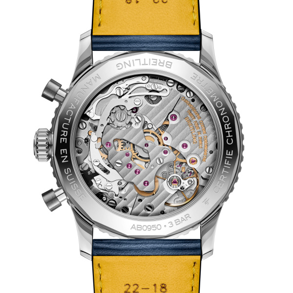 Montre Breitling Navitimer B09 Chronograph 41 Remontage Manuel Cadran Bleu Bracelet Cuir