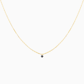 Collier La Brune & La Blonde Black 360° Diamant Noir 0,10 ct Or Jaune