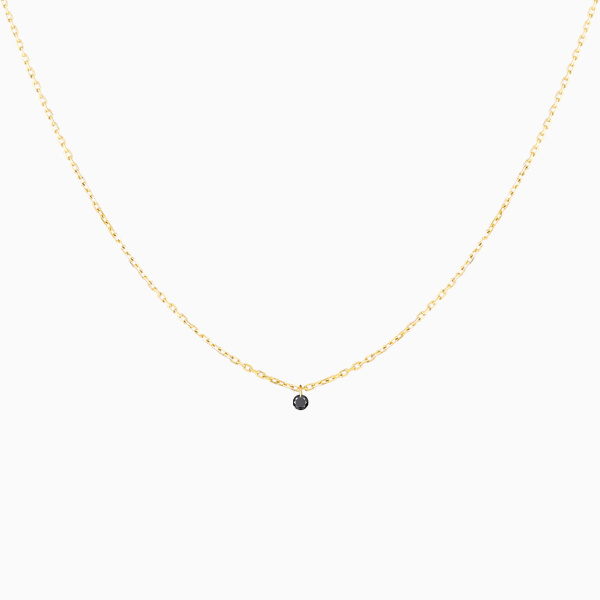 Collier La Brune & La Blonde Black 360° Diamant Noir 0,10 ct Or Jaune