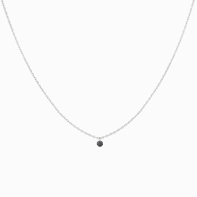 Collier La Brune & La Blonde Black 360° Diamant Noir 0,20 ct Or Blanc