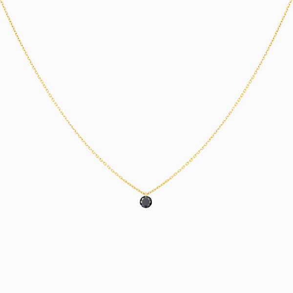 Collier La Brune & La Blonde Black 360° Diamant Noir 0,50 ct Or Jaune