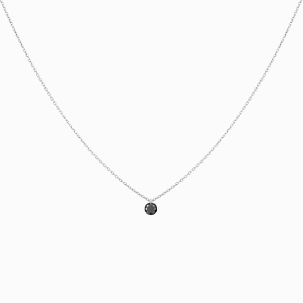 Collier La Brune & La Blonde Black 360° Diamant Noir 0,50 ct Or Blanc