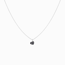 Collier La Brune & La Blonde Black 360° Diamant Noir Cœur 1 ct Or Blanc