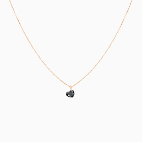 Collier La Brune & La Blonde Black 360° Diamant Noir Cœur 1 ct Or Rose