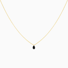 Collier La Brune & La Blonde Black 360° Diamant Noir Poire 0,50 ct Or Jaune