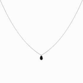 Collier La Brune & La Blonde Black 360° Diamant Noir Poire 0,50 ct Or Blanc