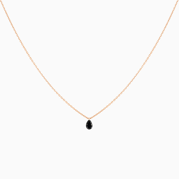 Collier La Brune & La Blonde Black 360° Diamant Noir Poire 0,50 ct Or Rose