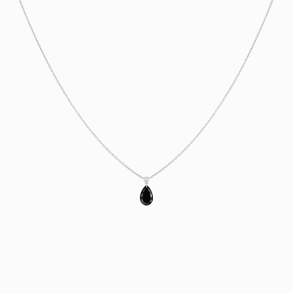 Collier La Brune & La Blonde Black 360° Diamant Noir Poire 1 ct Or Blanc