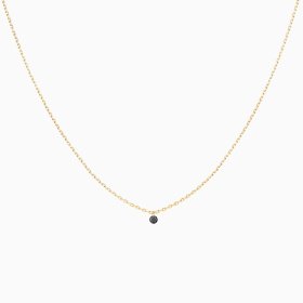 Collier Homme La Brune & La Blonde Black 360° Diamant Noir 0,10 ct Or Jaune