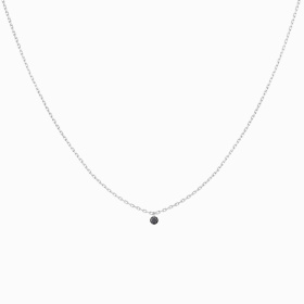 Collier Homme La Brune & La Blonde Black 360° Diamant Noir 0,10 ct Or Blanc