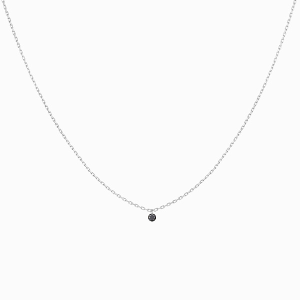 Collier Homme La Brune & La Blonde Black 360° Diamant Noir 0,10 ct Or Blanc