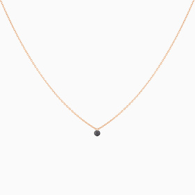 Collier Homme La Brune & La Blonde Black 360° Diamant Noir 0,20 ct Or Rose