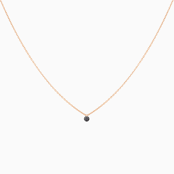 Collier Homme La Brune & La Blonde Black 360° Diamant Noir 0,20 ct Or Rose