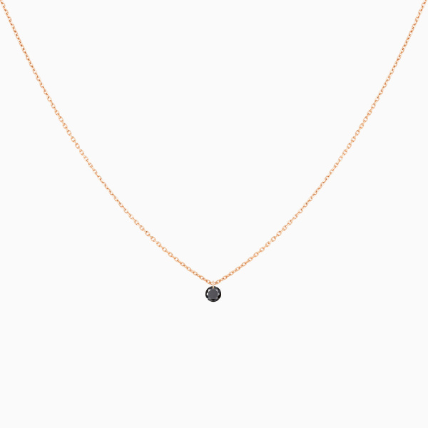 Collier Homme La Brune & La Blonde Black 360° Diamant Noir 0,30 ct Or Rose