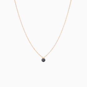 Collier Homme La Brune & La Blonde Black 360° Diamant Noir 0,50 ct Or Rose