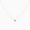 Collier Homme La Brune & La Blonde Black 360° Diamant Noir Cœur 0,30 ct Or Jaune