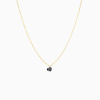 Collier Homme La Brune & La Blonde Black 360° Diamant Noir Cœur 0,50 ct Or Jaune