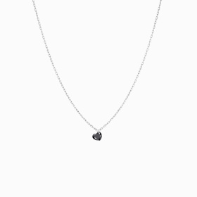 Collier Homme La Brune & La Blonde Black 360° Diamant Noir Cœur 0,50 ct Or Blanc