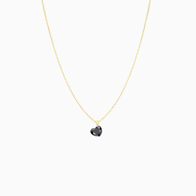 Collier Homme La Brune & La Blonde Black 360° Diamant Noir Cœur 1 ct Or Jaune