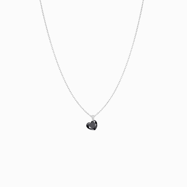 Collier Homme La Brune & La Blonde Black 360° Diamant Noir Cœur 1 ct Or Blanc