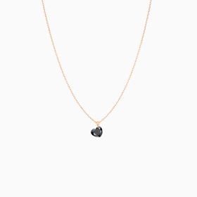 Collier Homme La Brune & La Blonde Black 360° Diamant Noir Cœur 1 ct Or Rose