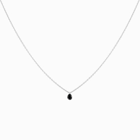 Collier Homme La Brune & La Blonde Black 360° Diamant Noir Poire 0,30 ct Or Blanc