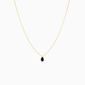 Collier Homme La Brune & La Blonde Black 360° Diamant Noir Poire 0,50 ct Or Jaune