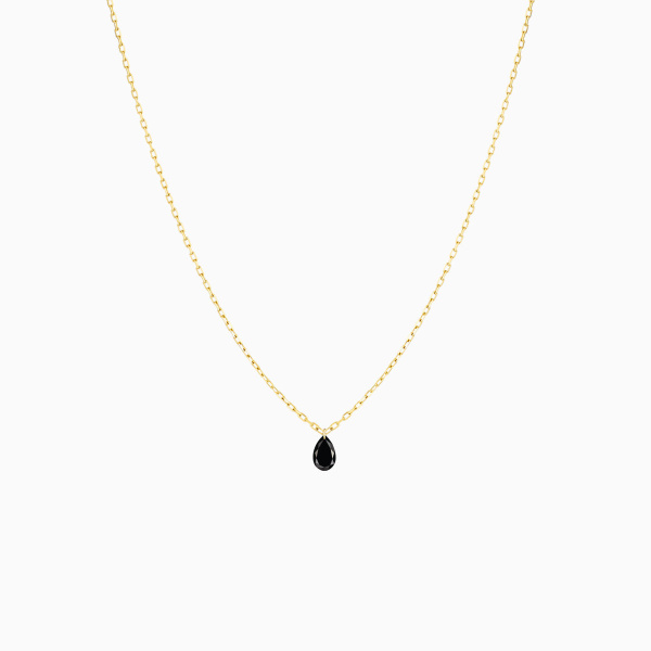 Collier Homme La Brune & La Blonde Black 360° Diamant Noir Poire 0,50 ct Or Jaune