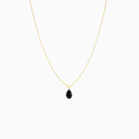 Collier Homme La Brune & La Blonde Black 360° Diamant Noir Poire 1 ct Or Jaune