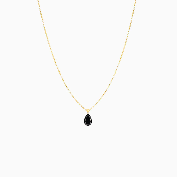 Collier Homme La Brune & La Blonde Black 360° Diamant Noir Poire 1 ct Or Jaune
