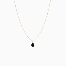 Collier Homme La Brune & La Blonde Black 360° Diamant Noir Poire 1 ct Or Rose