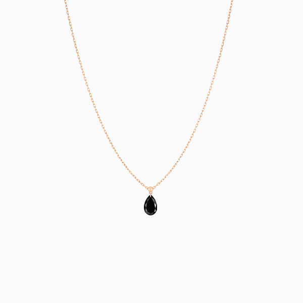Collier Homme La Brune & La Blonde Black 360° Diamant Noir Poire 1 ct Or Rose