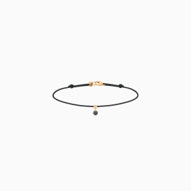 Bracelet Cordon La Brune & La Blonde Black BB Diamant Noir 0,10 ct Or Jaune