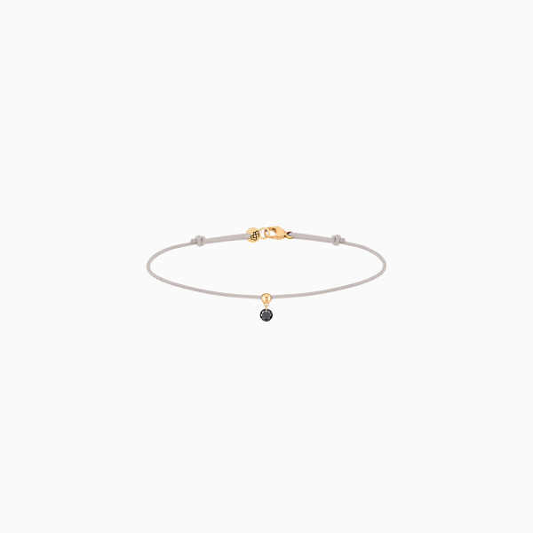 Bracelet Cordon La Brune & La Blonde Black BB Diamant Noir 0,10 ct Or Jaune