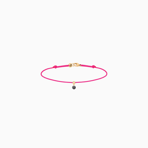 Bracelet Cordon La Brune & La Blonde Black BB Diamant Noir 0,10 ct Or Jaune