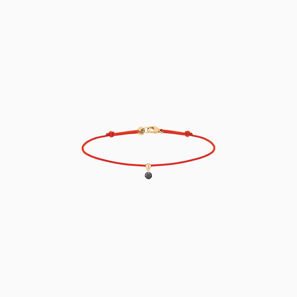 Bracelet Cordon La Brune & La Blonde Black BB Diamant Noir 0,10 ct Or Jaune