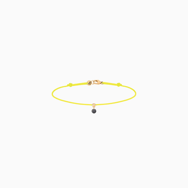 Bracelet Cordon La Brune & La Blonde Black BB Diamant Noir 0,10 ct Or Jaune