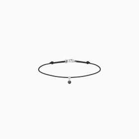 Bracelet Cordon La Brune & La Blonde Black BB Diamant Noir 0,10 ct Or Blanc