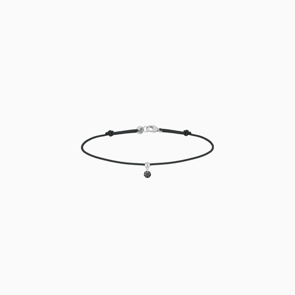 Bracelet Cordon La Brune & La Blonde Black BB Diamant Noir 0,10 ct Or Blanc