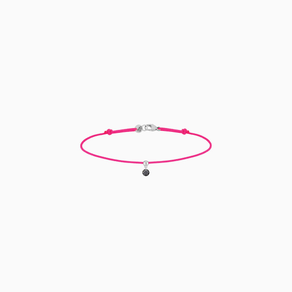Bracelet Cordon La Brune & La Blonde Black BB Diamant Noir 0,10 ct Or Blanc