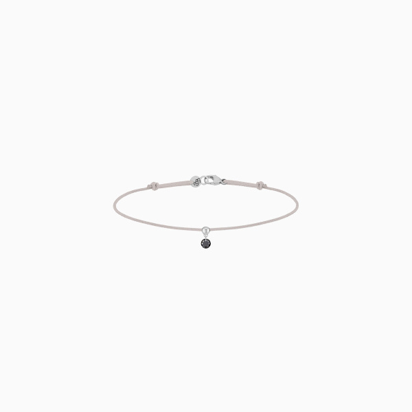 Bracelet Cordon La Brune & La Blonde Black BB Diamant Noir 0,10 ct Or Blanc